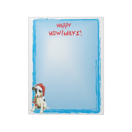 Happy Howlidays Vloeiende Fox Terrier Notitieblok (Gedraaid)