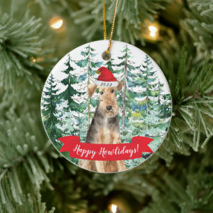 Happy Howlidays Welsh Terrier Dog Kerstmis Orname Keramisch Ornament