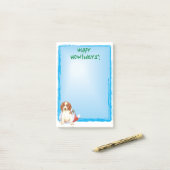Happy Howlidays Welshie Post-it® Notes (Op bureau)