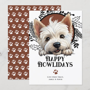 Happy Howlidays West highland Terrier Kerst Feestdagenkaart