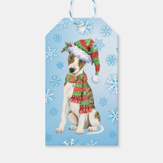 Happy Howlidays Whippet Cadeaulabel (Voorkant)
