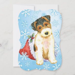 Happy Howlidays Wire Fox Terrier Feestdagenkaart