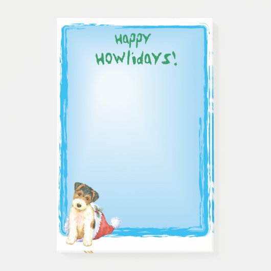 Happy Howlidays Wire Fox Terrier Post-it® Notes (Voorkant)