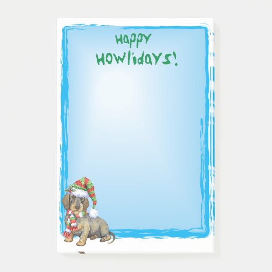 Happy Howlidays Wirehaire Dachshund Post-it® Notes (Voorkant)