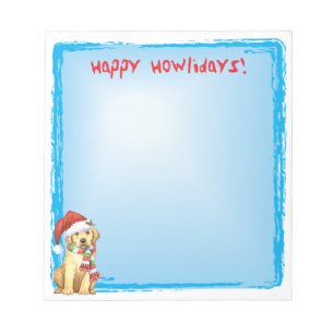 Happy Howlidays Yellow Lab Notitieblok