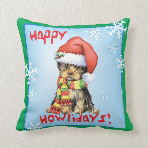 Happy Howlidays Yorkie Kussen