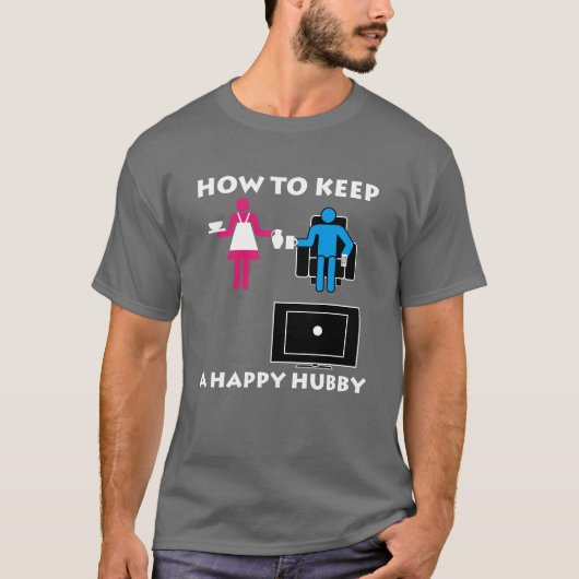 Happy Hubby Dark T-shirt (Voorkant)