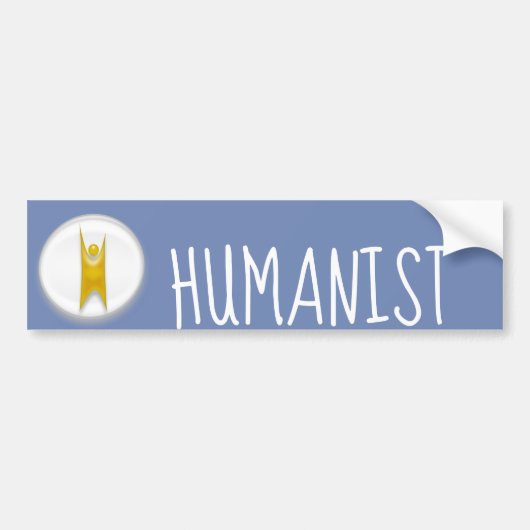 Happy Human Humanist Bumpersticker (Voorkant)