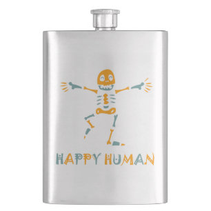 Happy human skeleton flacon