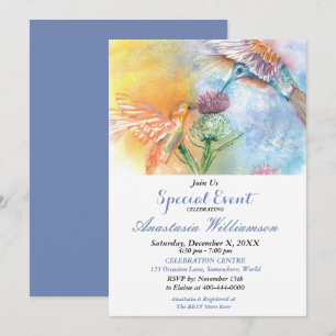 HAPPY HUMMING BIRDS INVITATION