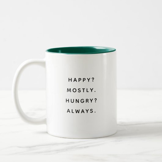 Happy Hungry Happy Humorous Coworker Mug (Gauche)