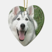 Happy Husky Keramisch Ornament (Links)