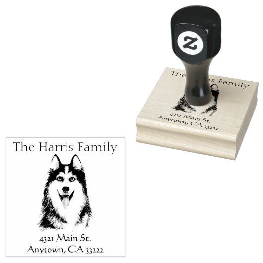 Happy Husky Specialized Rubber Stamp Rubberstempel (Gestempeld)