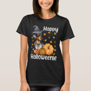 Happy Hweenie Cute Halloween Dachshund Witch W T-shirt