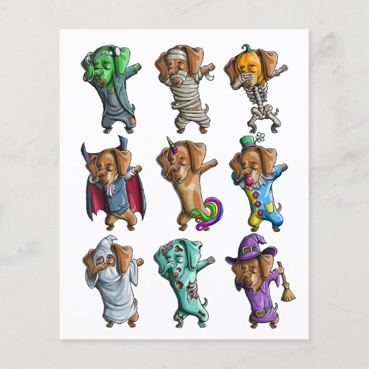 Happy Hweenie Dachshund Mummy Doxie Dog Hallow Flyer (Voorkant)