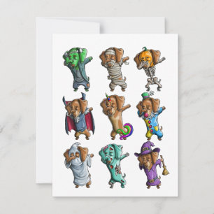 Happy Hweenie Dachshund Mummy Doxie Dog Hallow Kaart