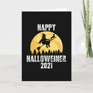 Happy Hweiner 2021 - Dachshund Witch Kaart