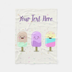 Happy Ice Cream glimlachend bars en popsicles Fleece Deken