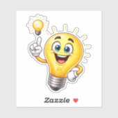 Happy Idea Light Bulb Custom-Cut Vinyl Sticker (Feuille)