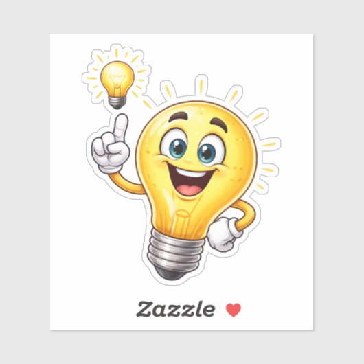 Happy Idea Light Bulb Custom-Cut Vinyl Sticker (Vel)