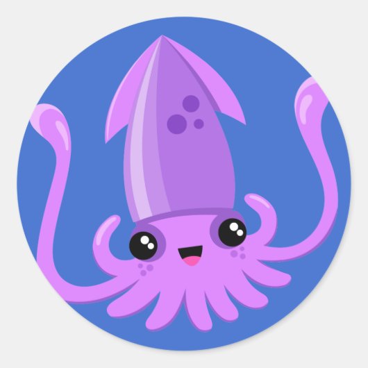 Happy Ika Ronde Sticker (Voorkant)