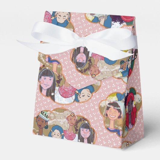 Happy Illustrated Gift Favor Box Bedankdoosjes (Voorkant Zijde)