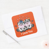 Happy in Love koeien sticker (Envelop)