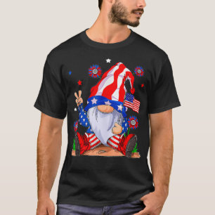 Happy Independence Day 4e juli Gnome american T-shirt