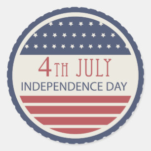 Happy Independence Day 4e juli Ronde Sticker
