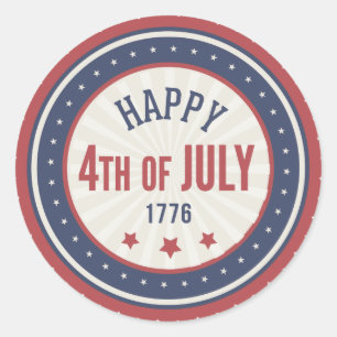 Happy Independence Day 4e juli Ronde Sticker