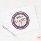 Happy Independence Day 4e juli Ronde Sticker (Envelop)