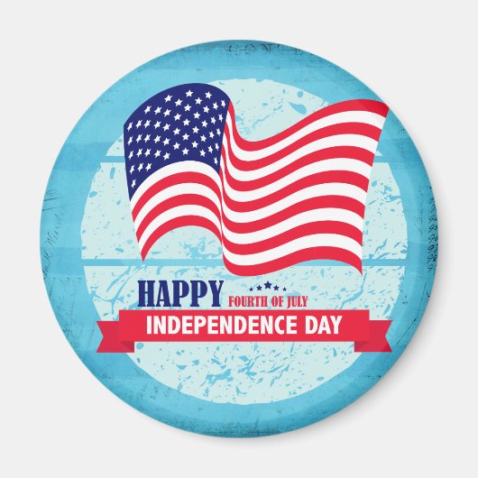Happy Independence Day American Flag Illustration Magneet