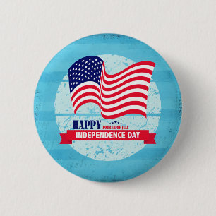 Happy Independence Day American Flag Illustration Ronde Button 5,7 Cm
