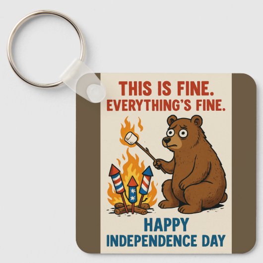 Happy Independence Day Beer Sleutelhanger (Voorkant)