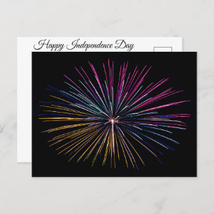 Happy Independence Day Fireworks-beeldscherm kleur Briefkaart