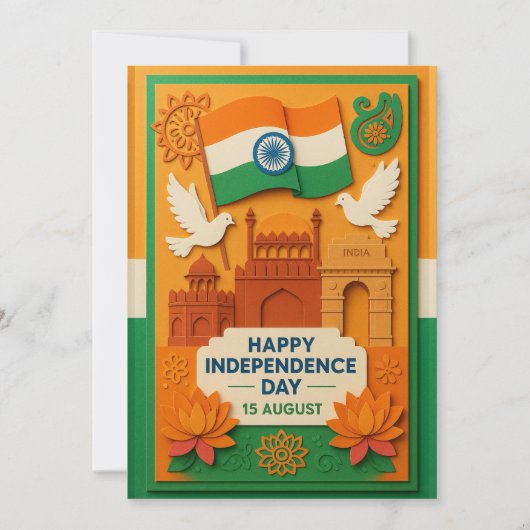 Happy Independence Day India Kaart (Voorkant)
