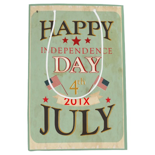 Happy Independence Day op 4 juli Medium Cadeauzakje (Voorkant)