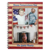 Happy Independence Day Patriotic Custom 3 Foto No Notitieboek (Voorkant)