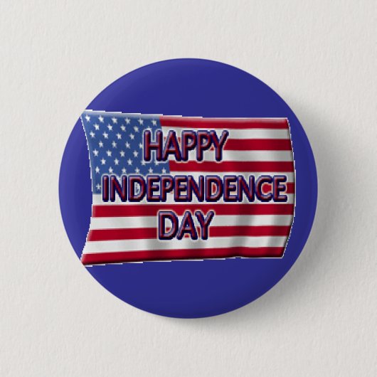 Happy Independence Day Ronde Button 5,7 Cm (Voorkant)