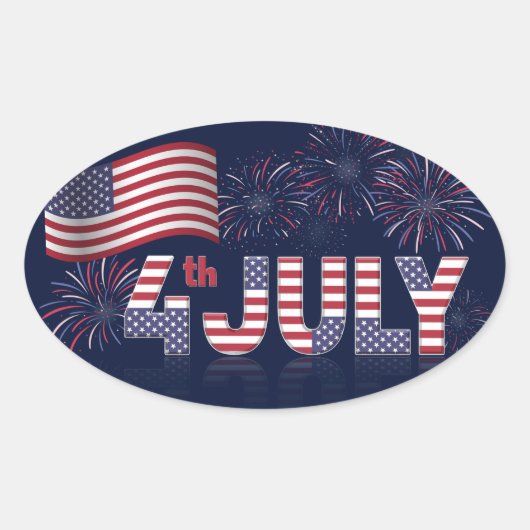 Happy Independence Day Square Sticker (Voorkant)