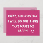 Happy Inspirerend Quote Cute Briefkaart (Voorkant / Achterkant)