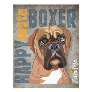 Happy Insta Boxer - Zani Mo Hond Foto Afdruk