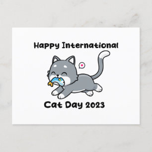Happy International Cat Day 2023 Briefkaart