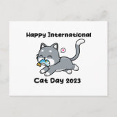 Happy International Cat Day 2023 Briefkaart (Voorkant)