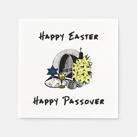 Happy Interreligieuze Pasen en Passover Servet (Voorkant)