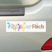 Happy is de nieuwe Rich Bumpersticker (Op auto)