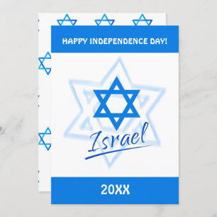 Happy Israel Independence Day Blue Star van David Kaart
