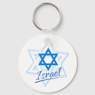 Happy Israel Independence Day Blue Star van David Sleutelhanger