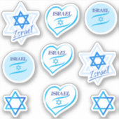 Happy Israel Independence Day Blue Star van David Sticker (Voorkant)