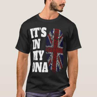 Happy It's in My DNA Flag England British T-shirt